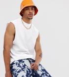 Collusion Sleeveless T-shirt In White - White