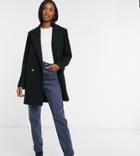 Asos Design Tall Boyfriend Coat In Black