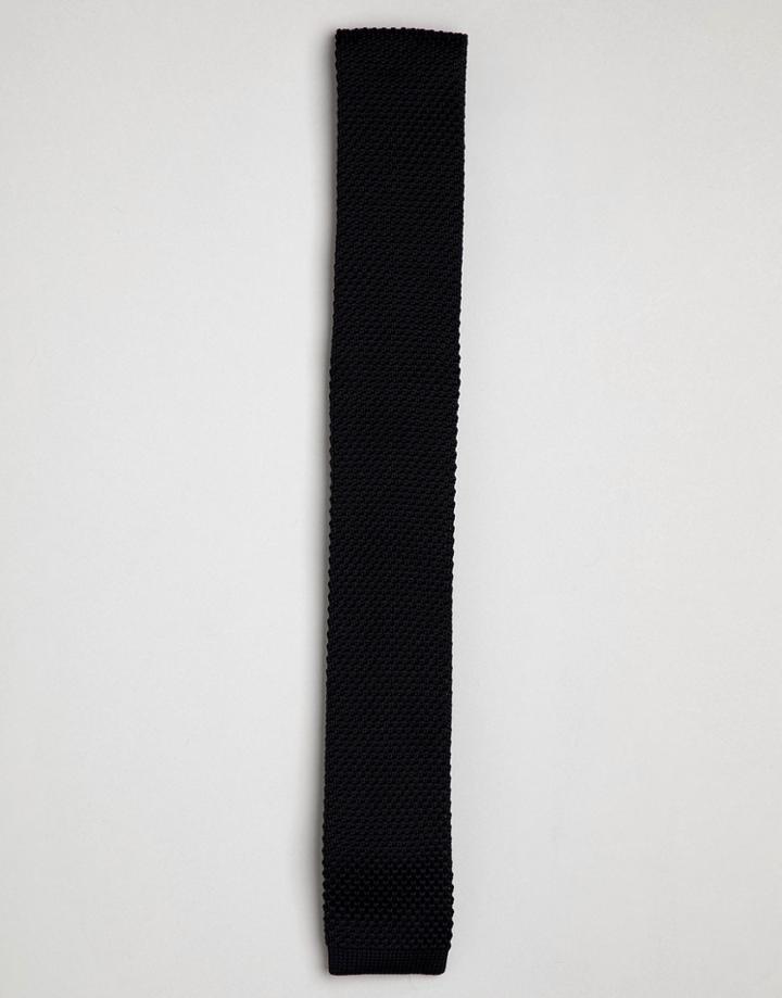 Gianni Feraud Knitted Black Tie - Black