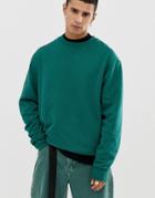 Collusion Sweatshirt In Dark Green - Green