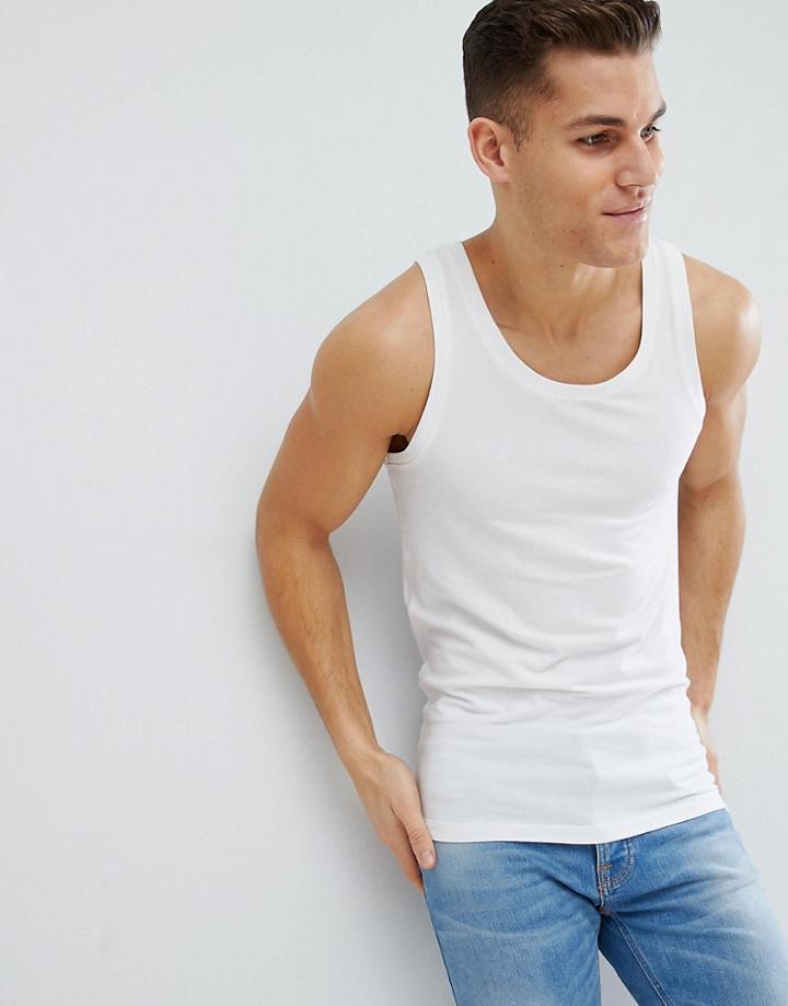 Asos Design Muscle Tank In White - White