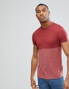 Asos T-shirt With Contrast Body Block In Red - Multi