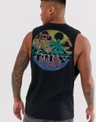 Friend Or Faux Buzzlit Back Print Sleeveless T-shirt Tank - Black
