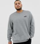 Puma Plus Essentials Sweatshirt With Small Logo In Gray - Gray