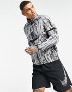 Nike Running Wild Run Printed Windrunner Jacket In Gray