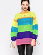 Love Moschino Neon Stripe Mesh Sweater - Multi