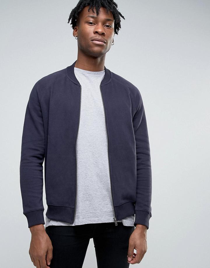 Burton Menswear Jersey Bomber - Navy