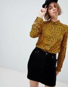 Monki Leopard Print Shirt - Brown