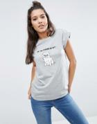 Asos T-shirt With Puggin Me Off Print - Gray