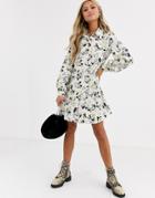 Asos Design Shirt Dress In Horse Print-multi