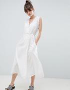Leon And Harper Frill Wrap Midaxi Dress - White