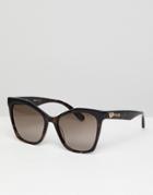 Love Moschino Cat Eye Sunglasses In Brown - Brown
