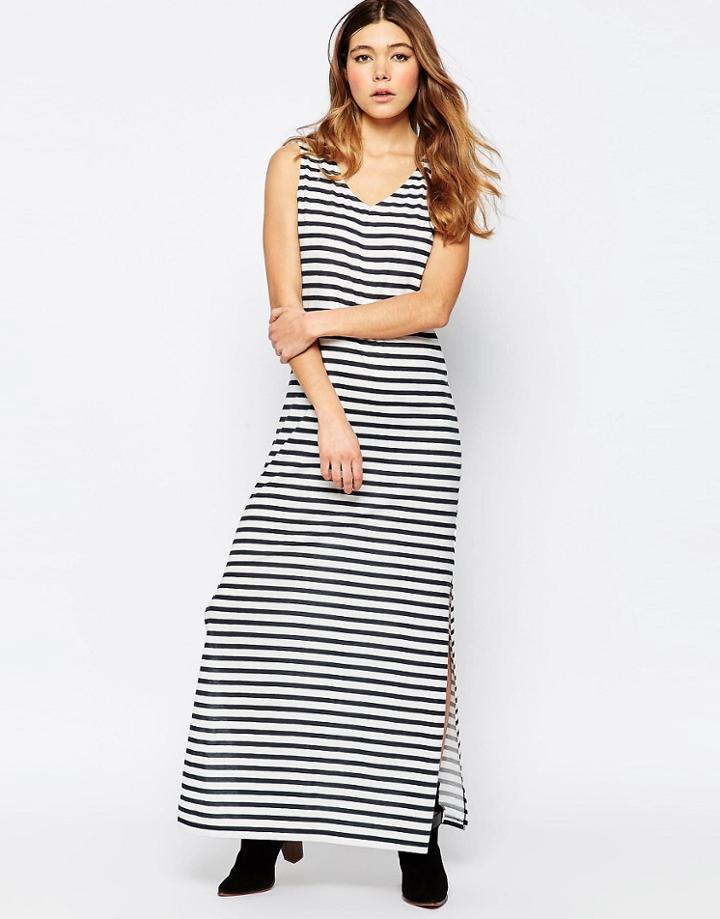 B.young Striped Jersey Maxi Dress - Parisian Night