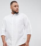 Badrhino Big Long Sleeve Oxford Shirt In White - White