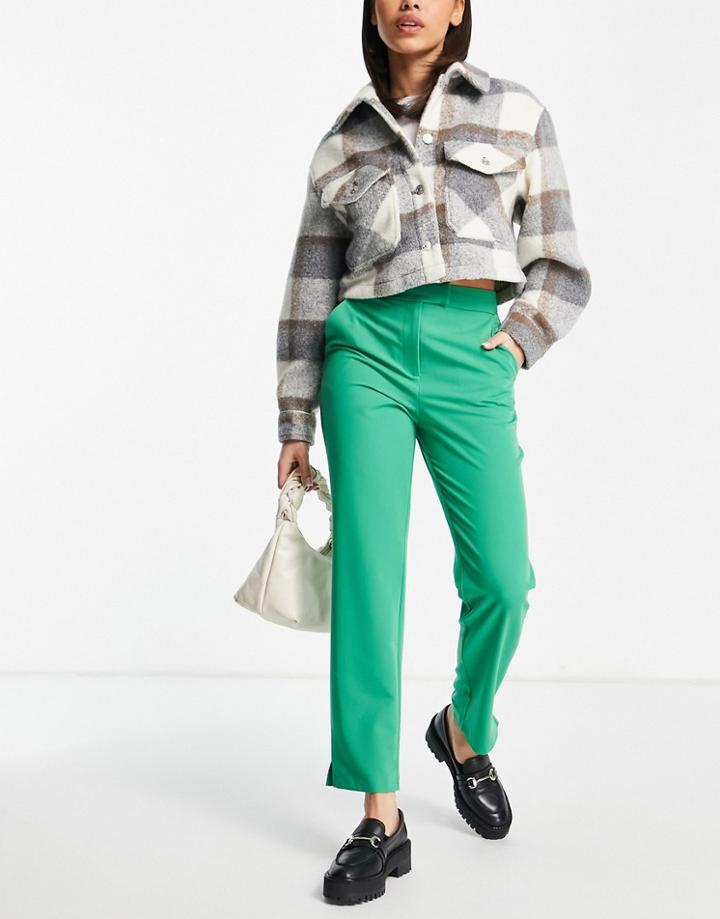 Topshop Cigarette Pant In Green