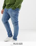 Collusion Plus Skinny Jeans In Blue Mid Wash - Blue