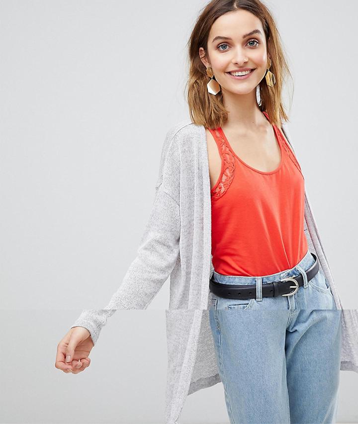 Vero Moda Knitted Longline Cardigan - Gray