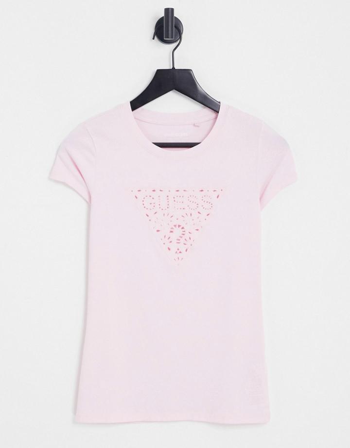 Guess Logo T-shirt In Pink