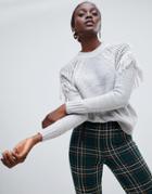 Vero Moda Tassel Front Knitted Sweater - Gray