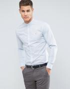 Farah Slim Smart Grandad Shirt - Blue