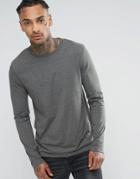 Asos Long Sleeve T-shirt With Crew Neck In Khaki - Green