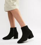 Raid Wide Fit Black Heeled Ankle Boots