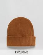 Reclaimed Vintage Oversized Beanie In Rust - Red