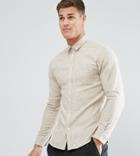 Selected Homme Slim Fit Shirt In Flecked Twill - Cream