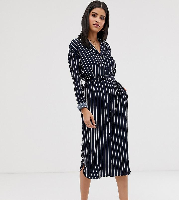 Y.a.s Tall Stripe Shirt Dress-navy