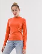 Monki Long Sleeve T-shirt - Orange