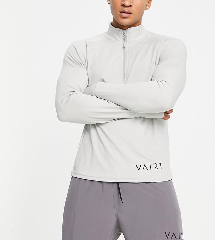 Vai21 Training Zip Long Sleeve Top In Light Gray-grey