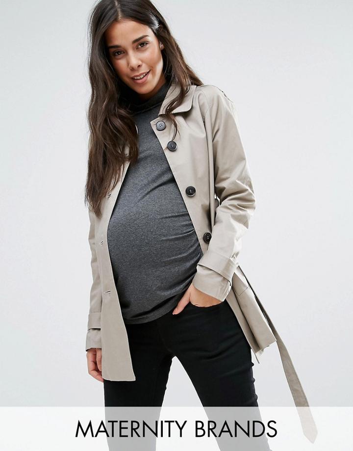 Mama. Licious Trench Coat - Beige