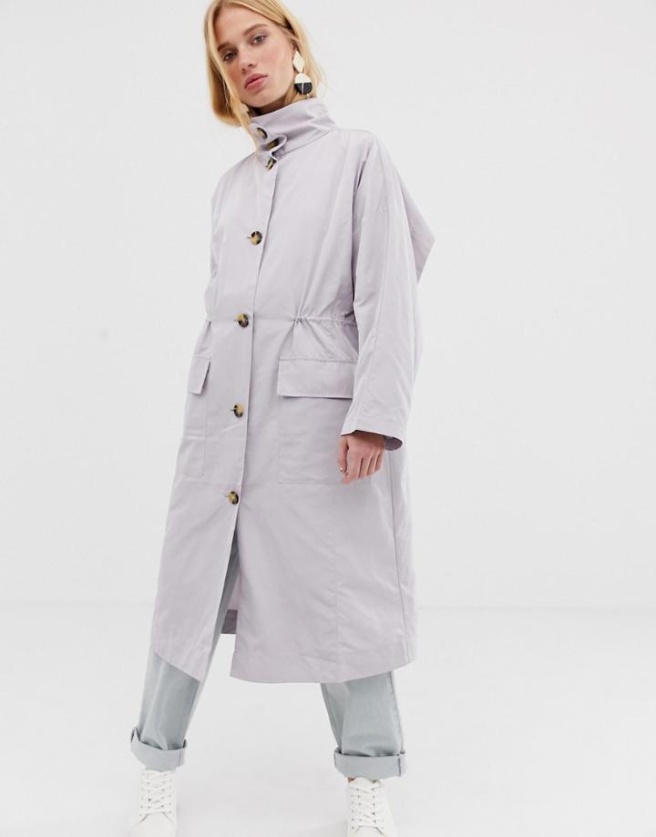 Asos Design Soft Drape Parka-gray