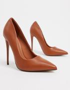 Asos Design Penelope Stiletto Pumps In Tan-brown