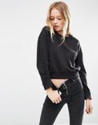 Asos Oversized Cropped Sweatshirt - Black
