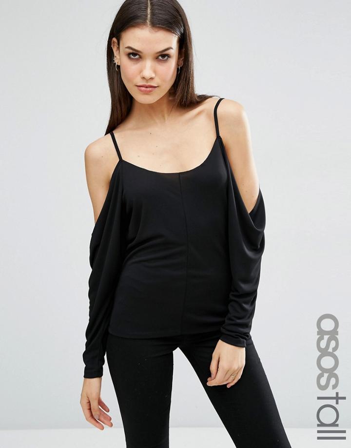 Asos Tall Top With Clean Cold Shoulder Detail - Black