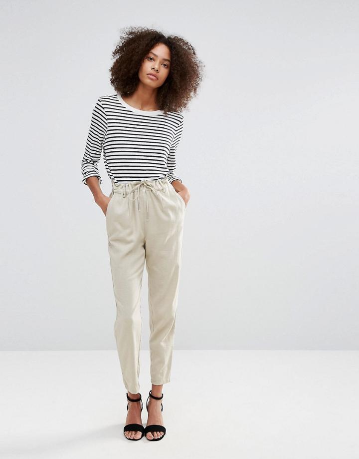 Only Summer Linen String Pants - Beige