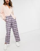 Skinnydip Relaxed Pants In Pink Plaid