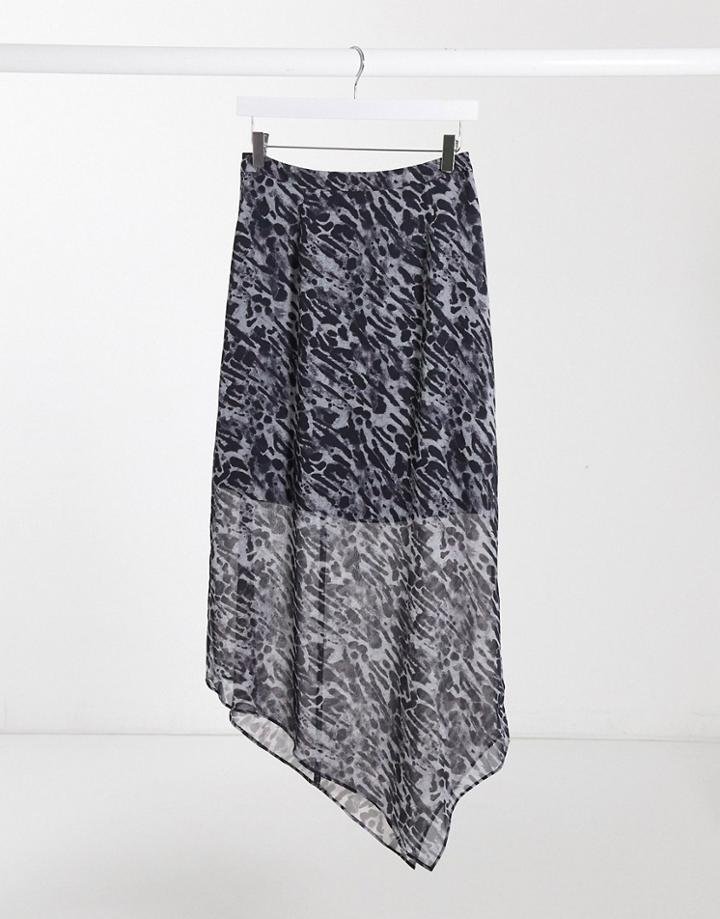 Allsaints Aislyn Ambient Leopard Print Mini Skirt-blues
