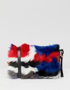 Monki Faux Fun Multi Color Wallet With Shoulder Strap - Multi