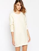 Ganni Long Sleevel Knit Dress - White