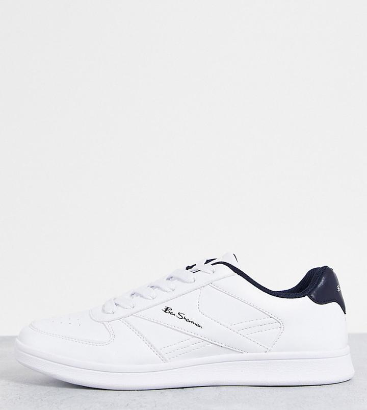 Ben Sherman Wide Fit Minimal Lace-up Sneakers In White