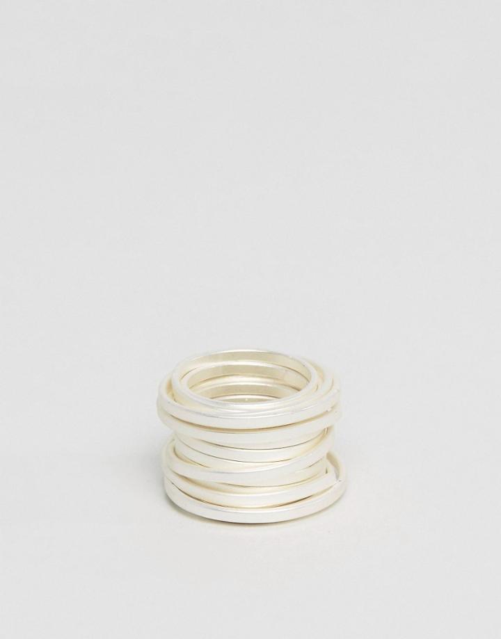 Asos Coil Ring In Silver - Silver