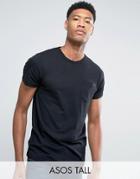 Asos Tall Muscle T-shirt With Crew Neck In Black - Black