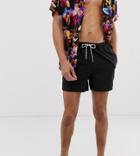 Asos Design Tall Swim Shorts In Black Short Length - Black