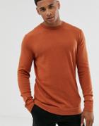 Only & Sons Crew Neck Sweater In Rust