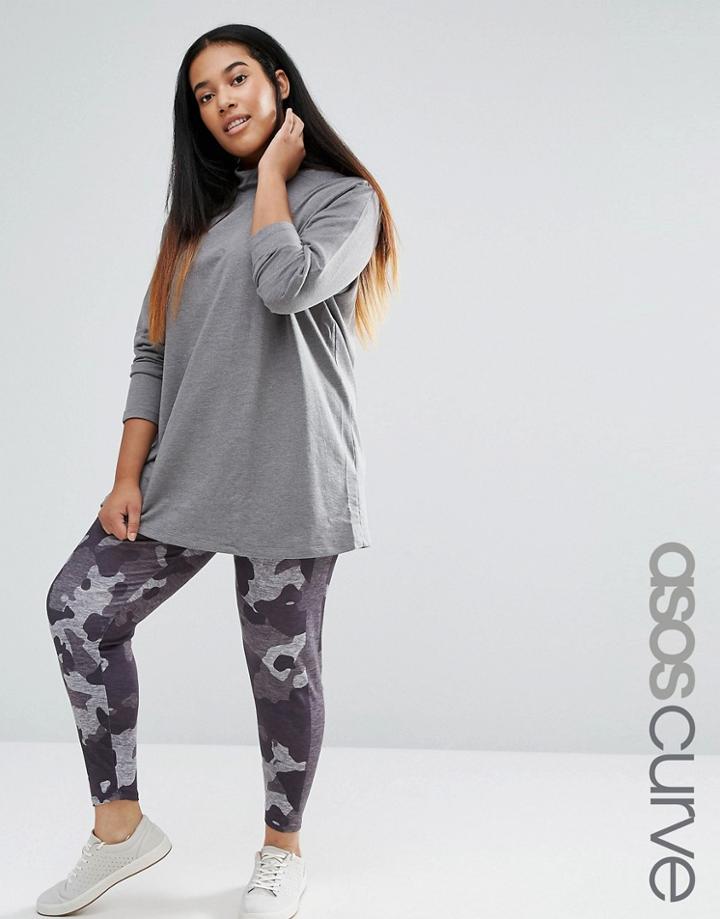 Asos Curve Legging In Mono Camo Print - Multi