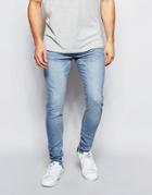 New Look Super Skinny Fit Jeans In Light Wash - Blue