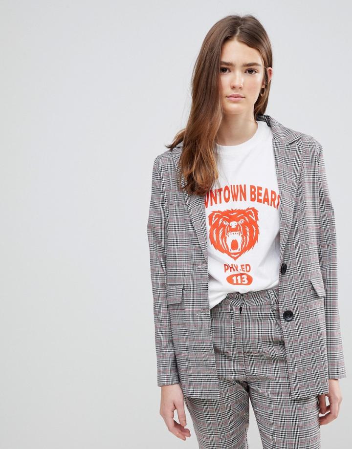Daisy Street Blazer In Prince Of Wales Check - Gray