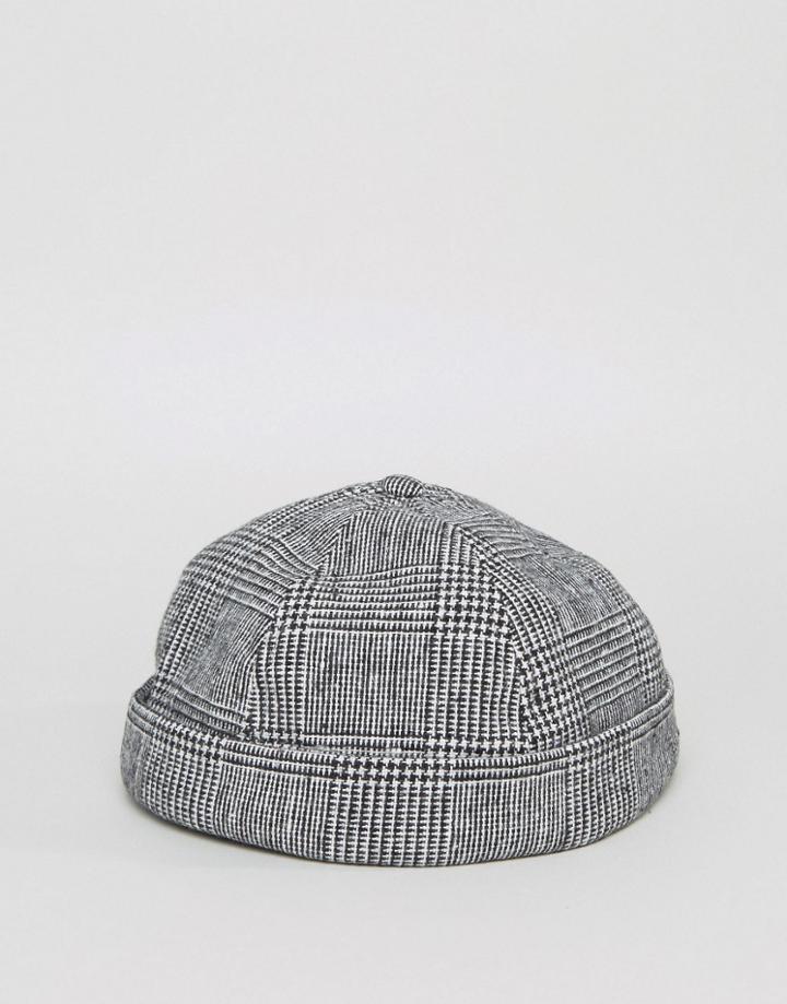 Asos Docker Hat In Check - Black